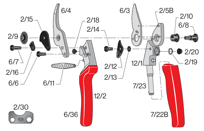 FELCO 12, Bypass Rotating Handle Pruning Shear