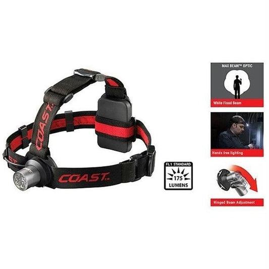 COAST HL5 Headlamp 3 AAA Batteries 175 Lumens