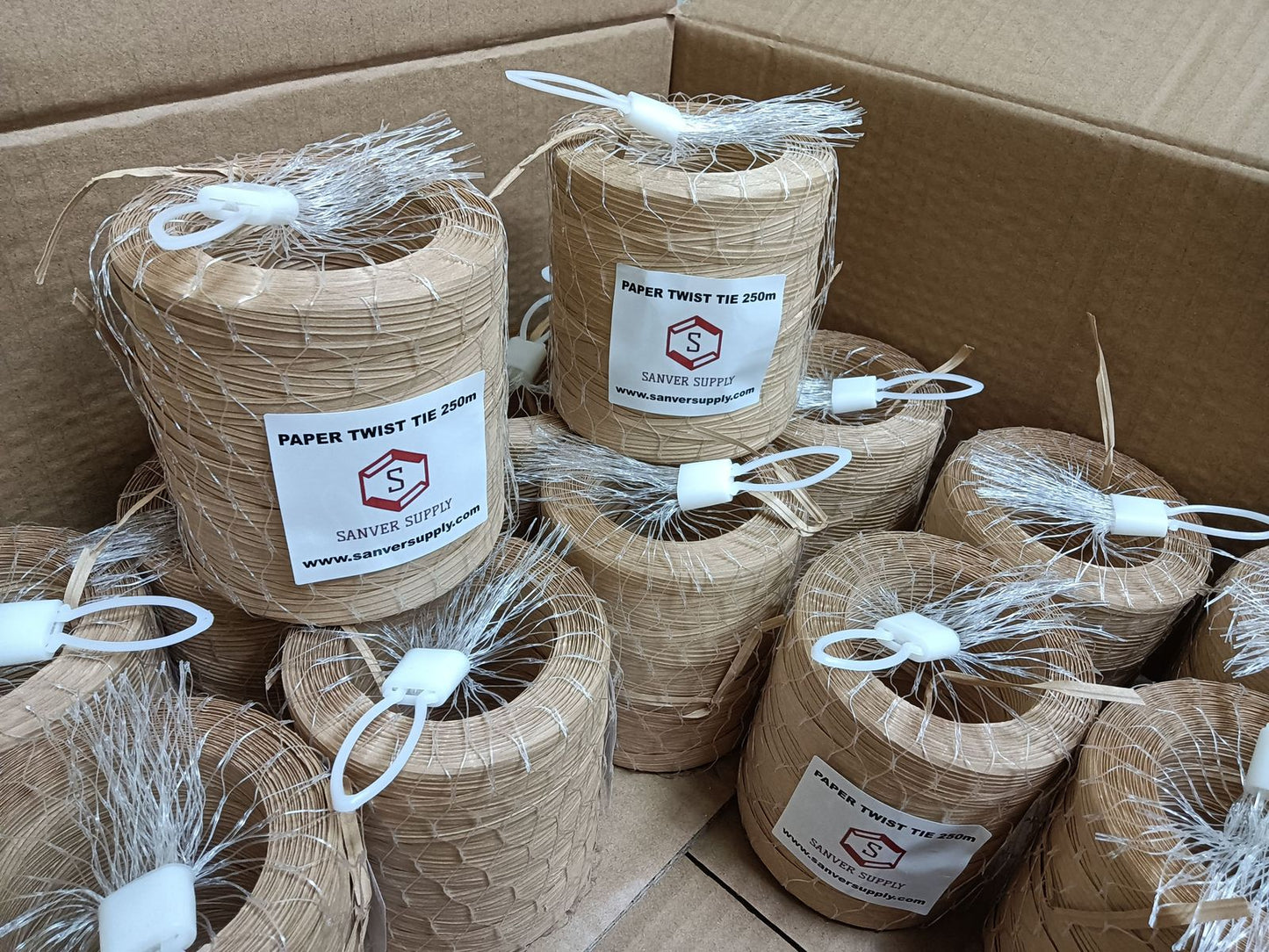 SANVER Brown Paper Twist Tie Biodegradable 820 ft Roll