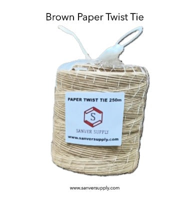 SANVER Brown Paper Twist Tie Biodegradable 820 ft Roll