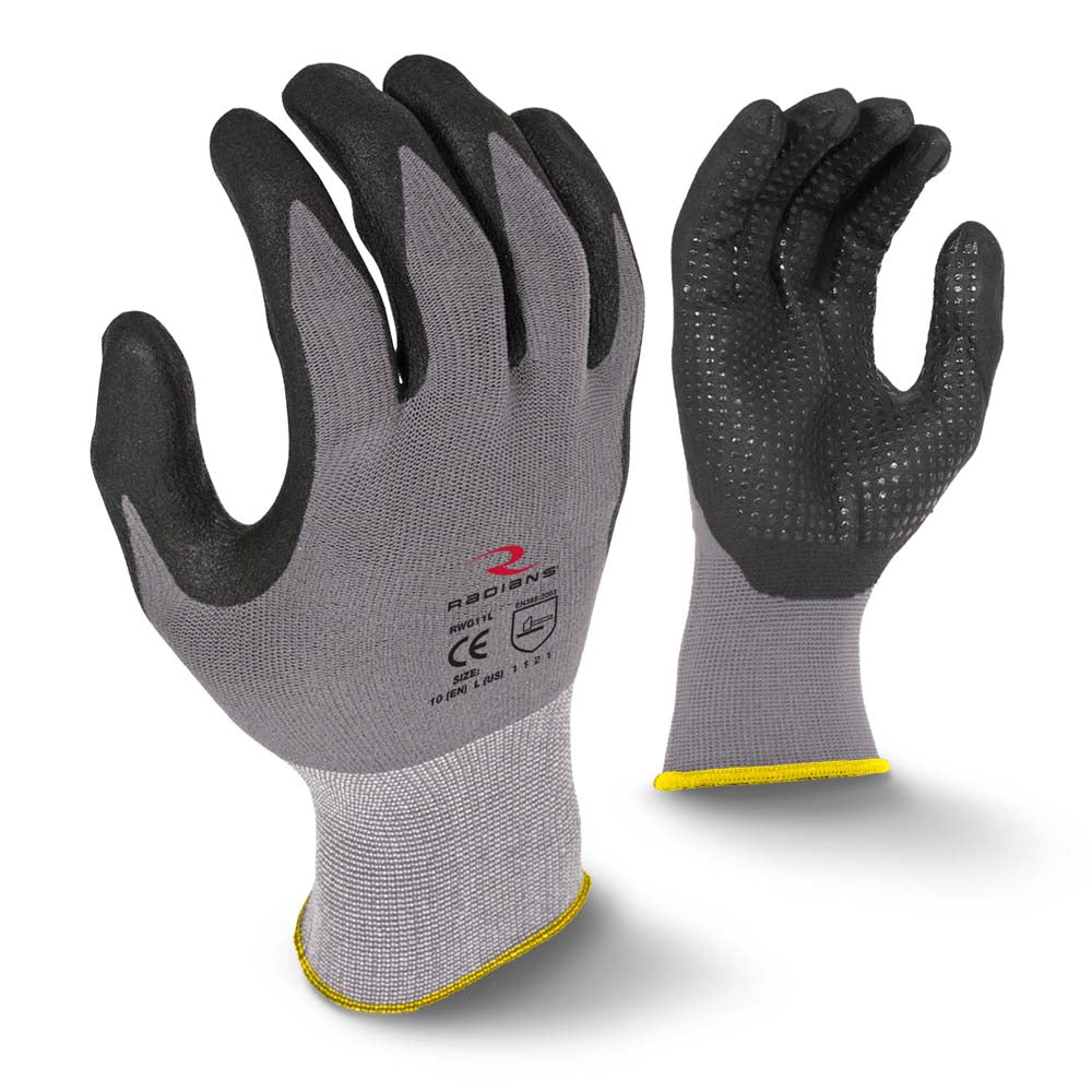 Radians RWG11 Micro-Foam Nitrile Gripper Glove (Sold by Dozen)