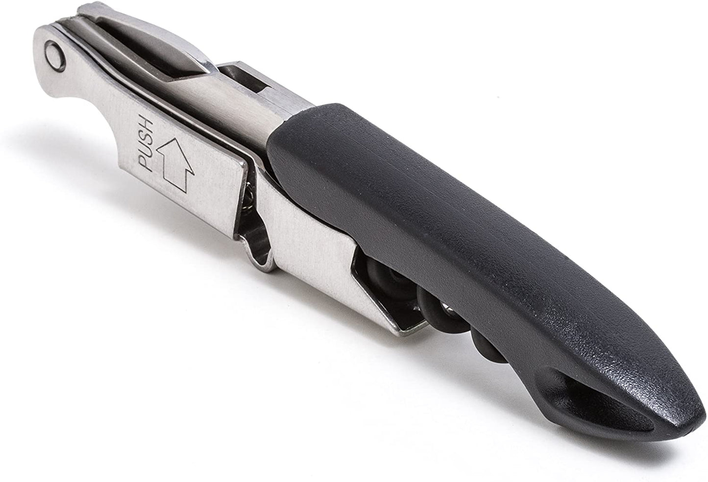 Pocket By Coutale Sommelier - The French Patented Spring-Loaded Double Lever Waiters Corkscrew and Wine Bottle Opener (Black)