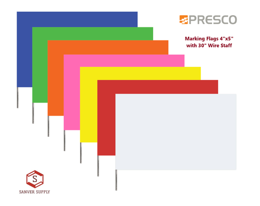 Marking Flags 4x5 with 30" Wire Staff (Bundle 100)