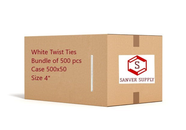 Bulk Paper Twist Ties White (Box of 25,000)