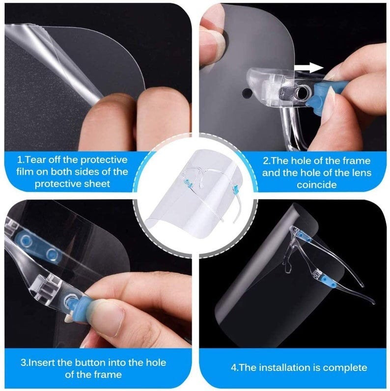 Face Shield with Glasses Frame (2-Pack)