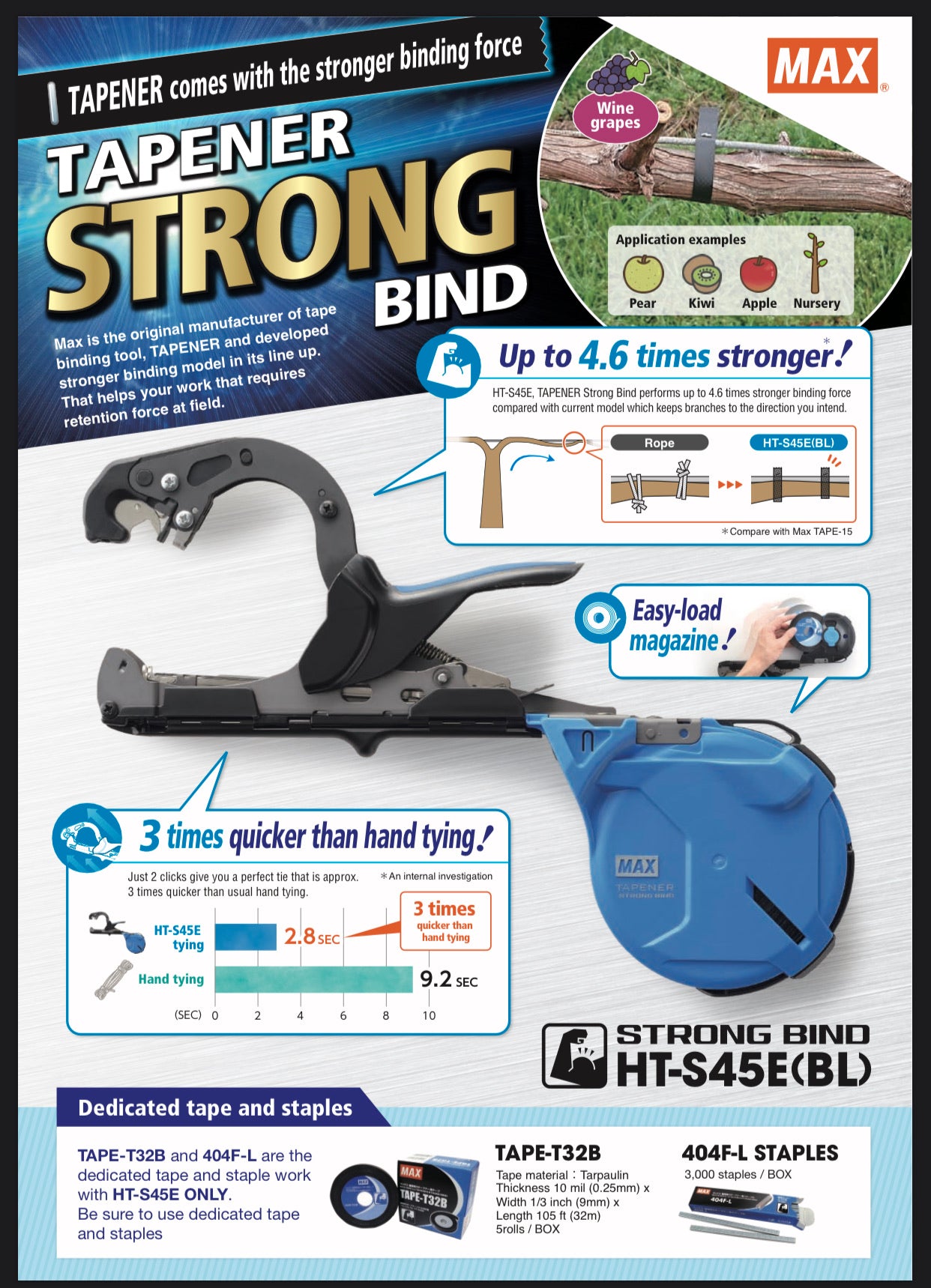 MAX Tapener HT-S45E Strong Bind