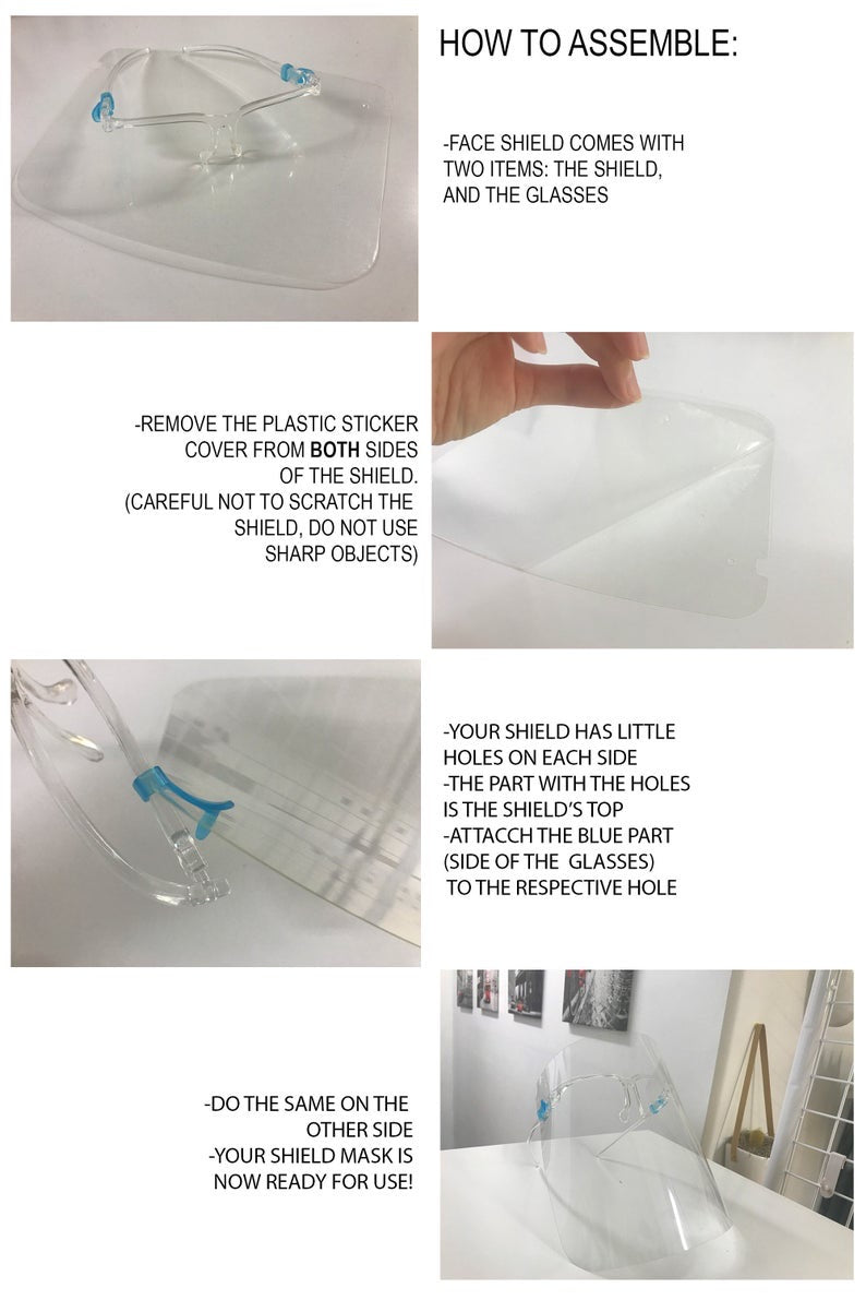 Face Shield with Glasses Frame (2-Pack)