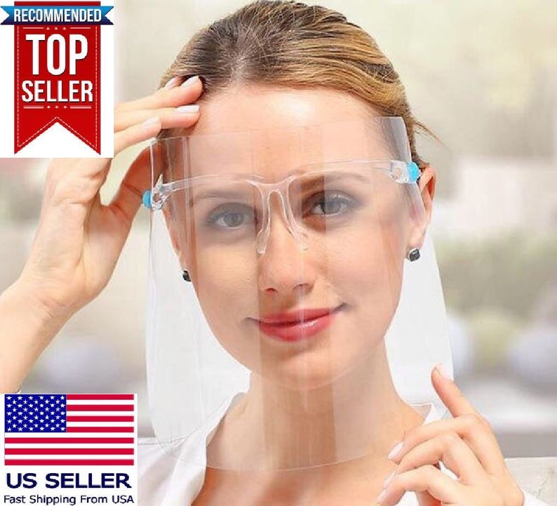 Face Shield with Glasses Frame (2-Pack)